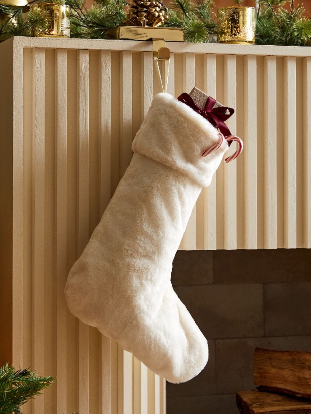 West Elm Faux Fur Socking- Medium